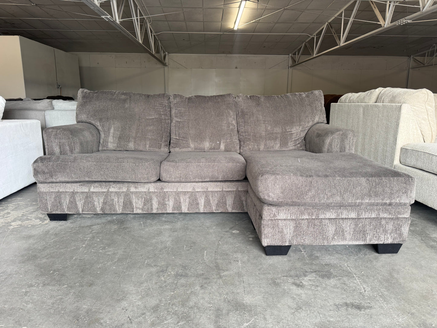 Charcoal Gray Apartment Sectional with Reversible Chaise