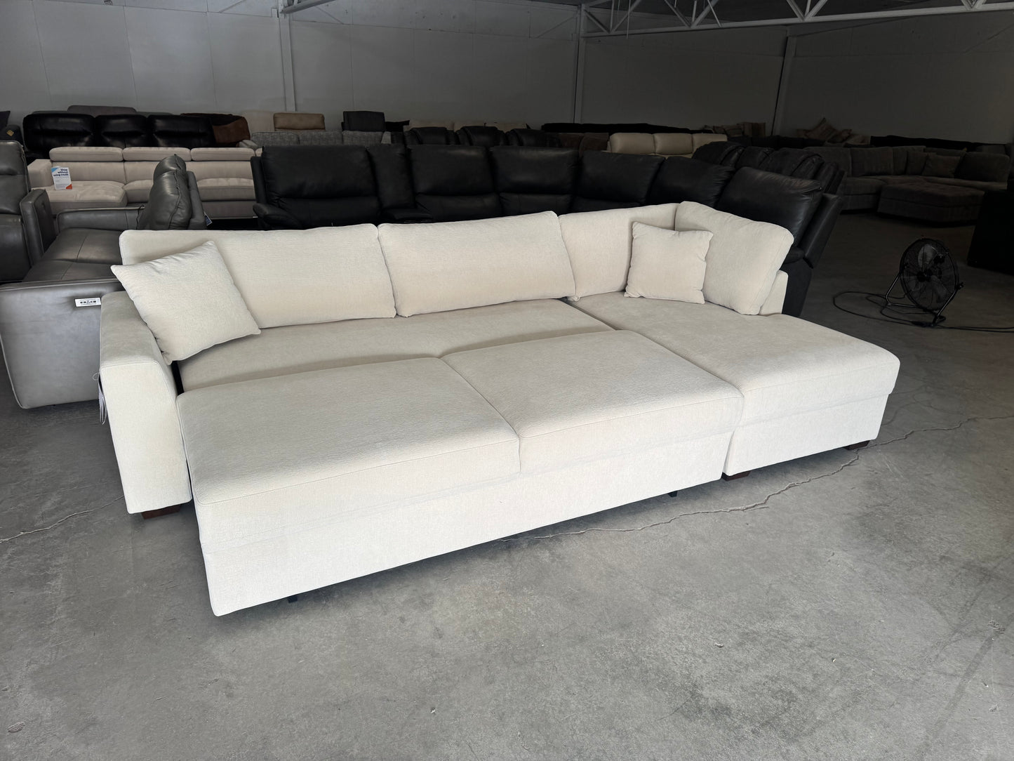 Brand New Beige Thomasville Sleeper Sectional with Chaise
