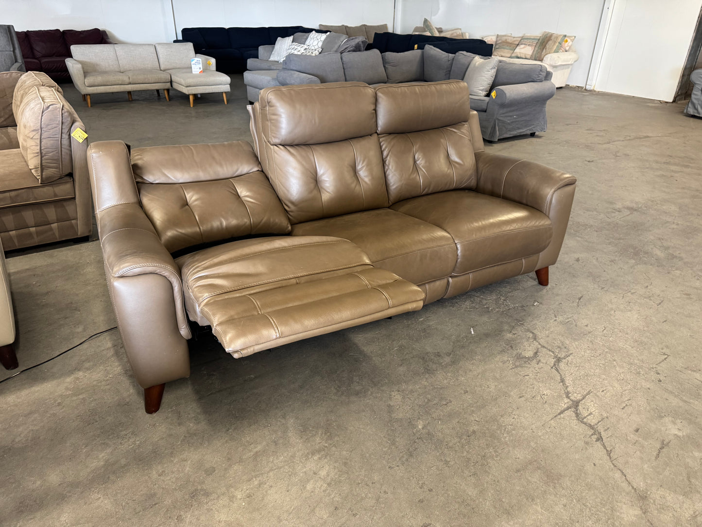 Dark Brown Malibu Leather Power Reclining Sofa