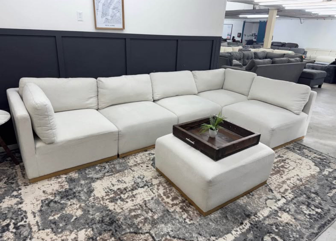 Stunning White Modular Mid Century Modern Sectional Couch