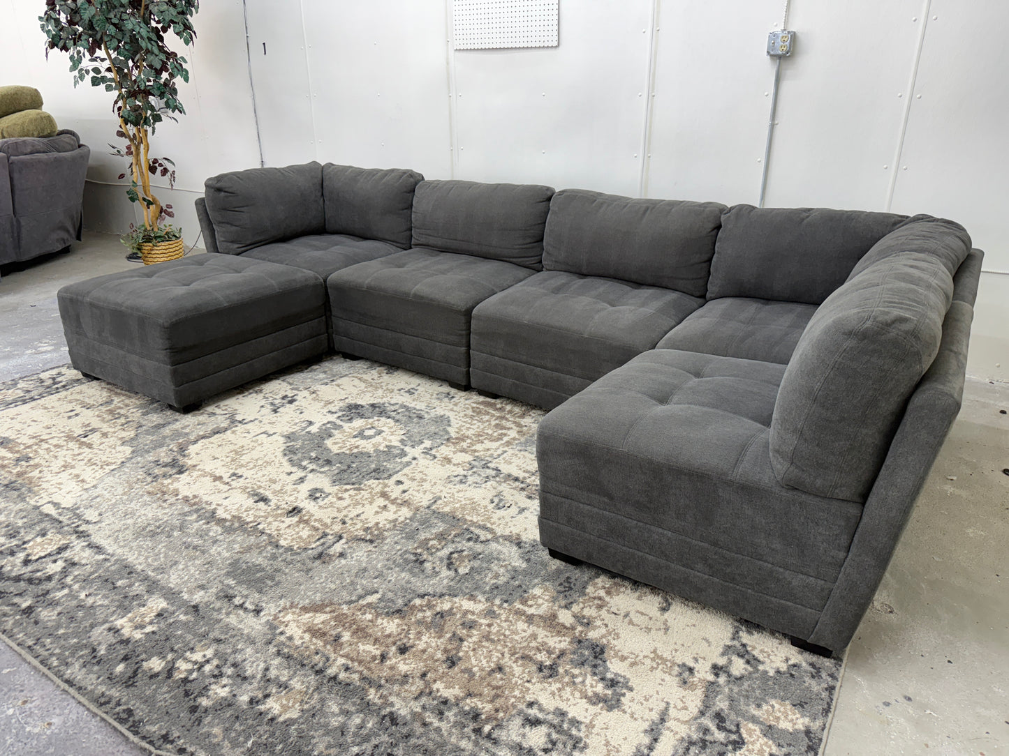 Gray 6 Piece Modular Sectional Sofa