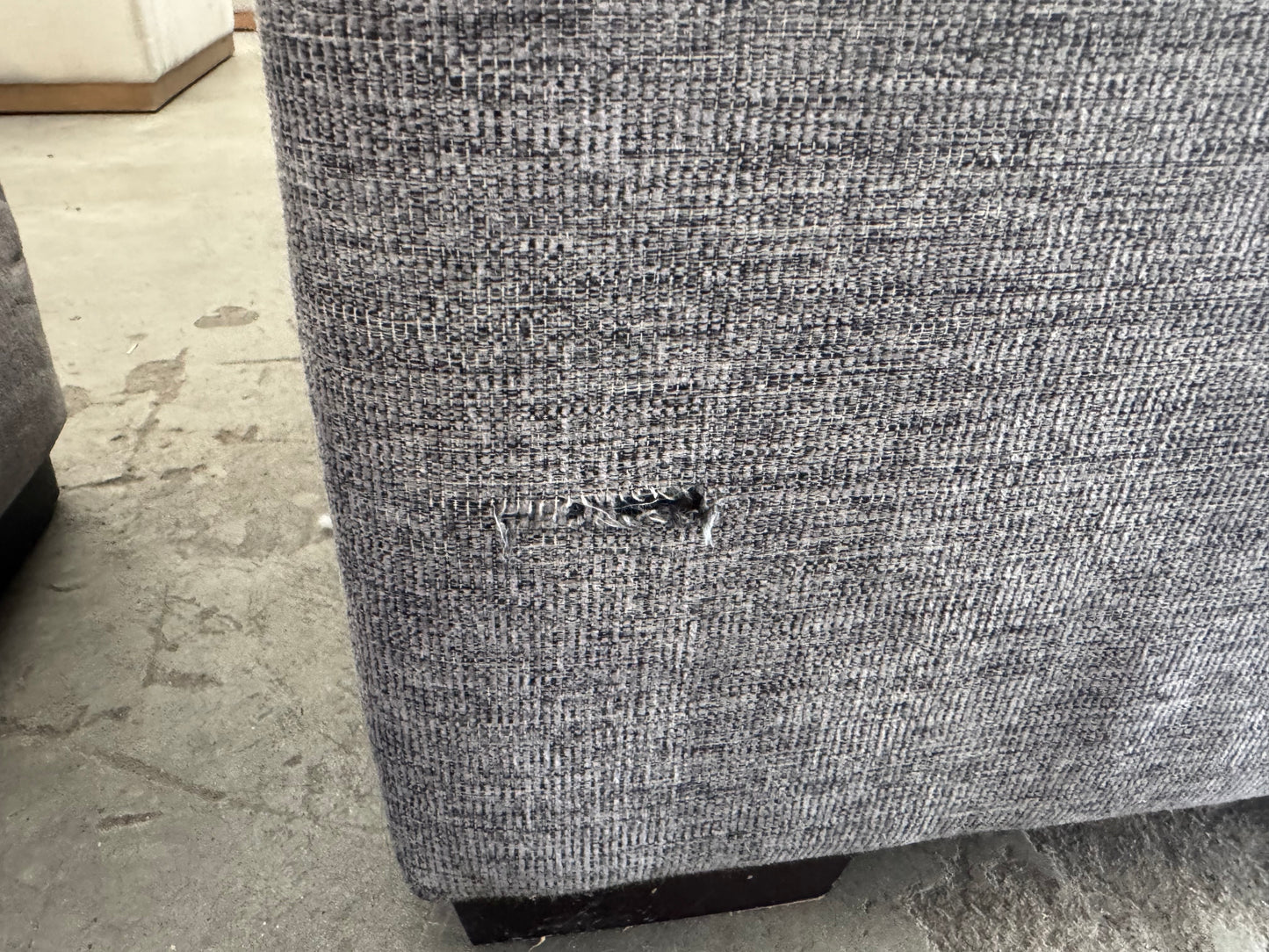 Gray L Shape Sectional with Ottoman