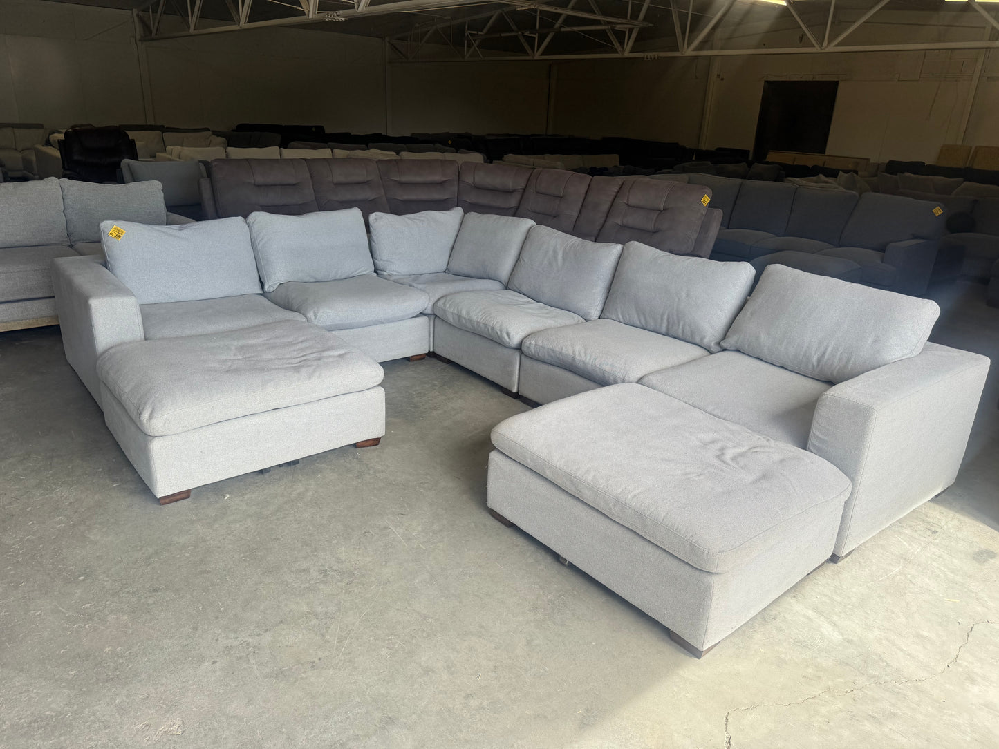Light Gray 8 Piece Modular Cloud Sectional