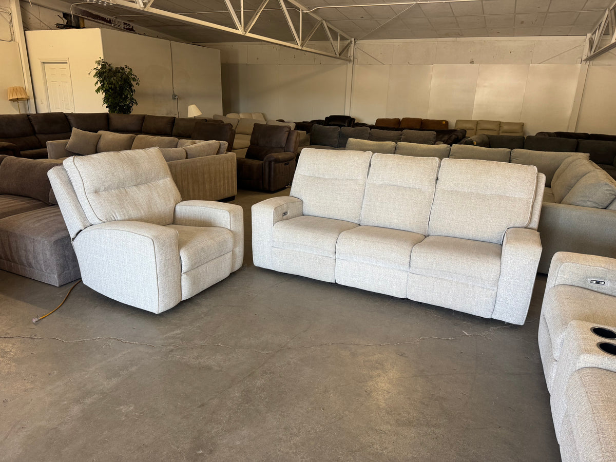 Living Room Set – Ashley Biscoe Performance Fabric Dual Power Reclining Sofa, Loveseat & Recliner