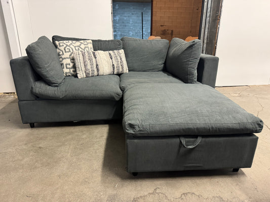 BRAND NEW Gray Modular Cloud Sofa w/ Storage Ottoman