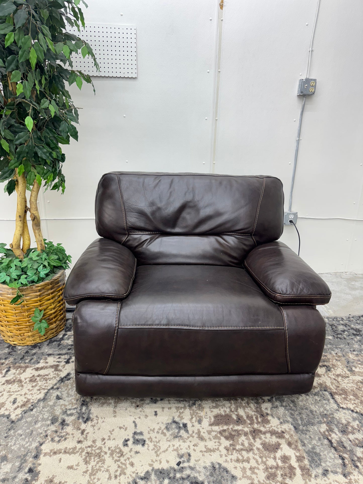 Brown Leather Armchair Recliner