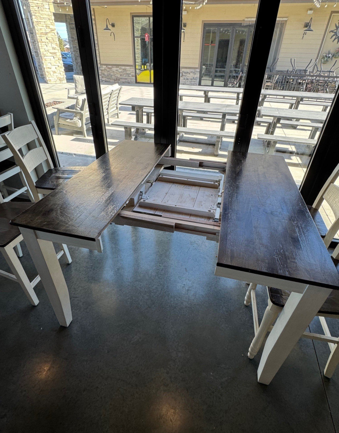 Dining Table – Bar Height Cottage-Style Extendable Table w/ 4 Chairs