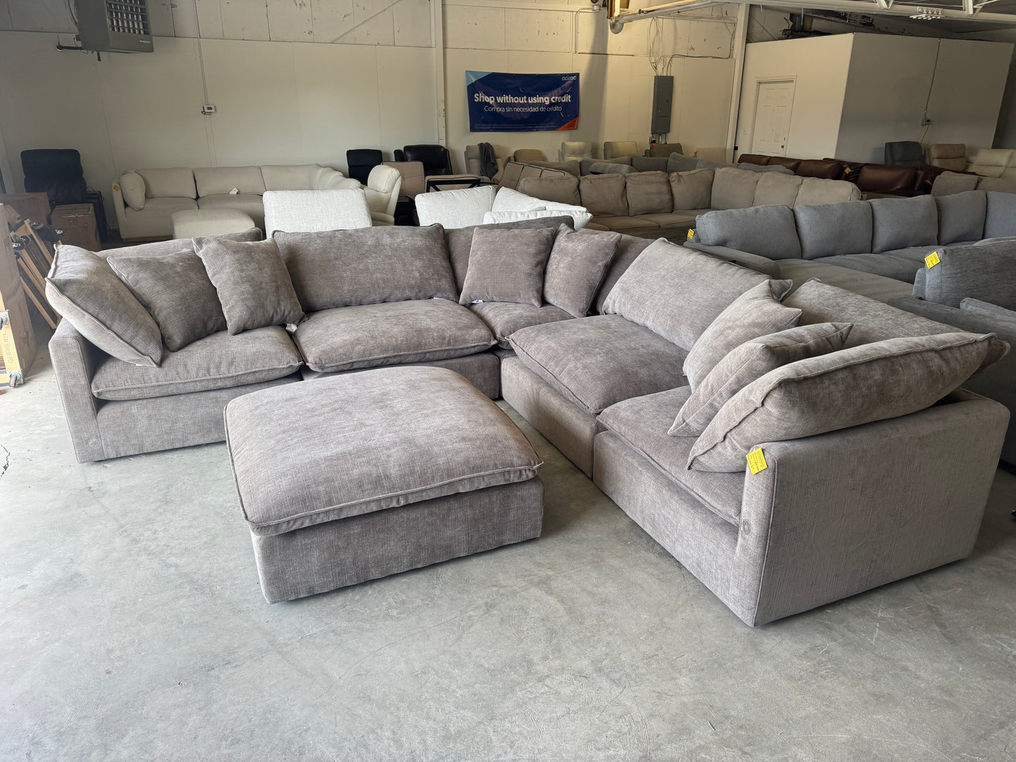 Charcoal Gray 6 Piece Modular Cloud Sectional
