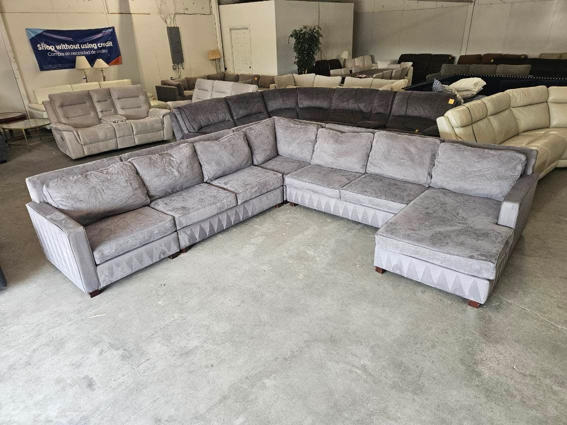 Large Gray West Elm U-Shaped Sectional
