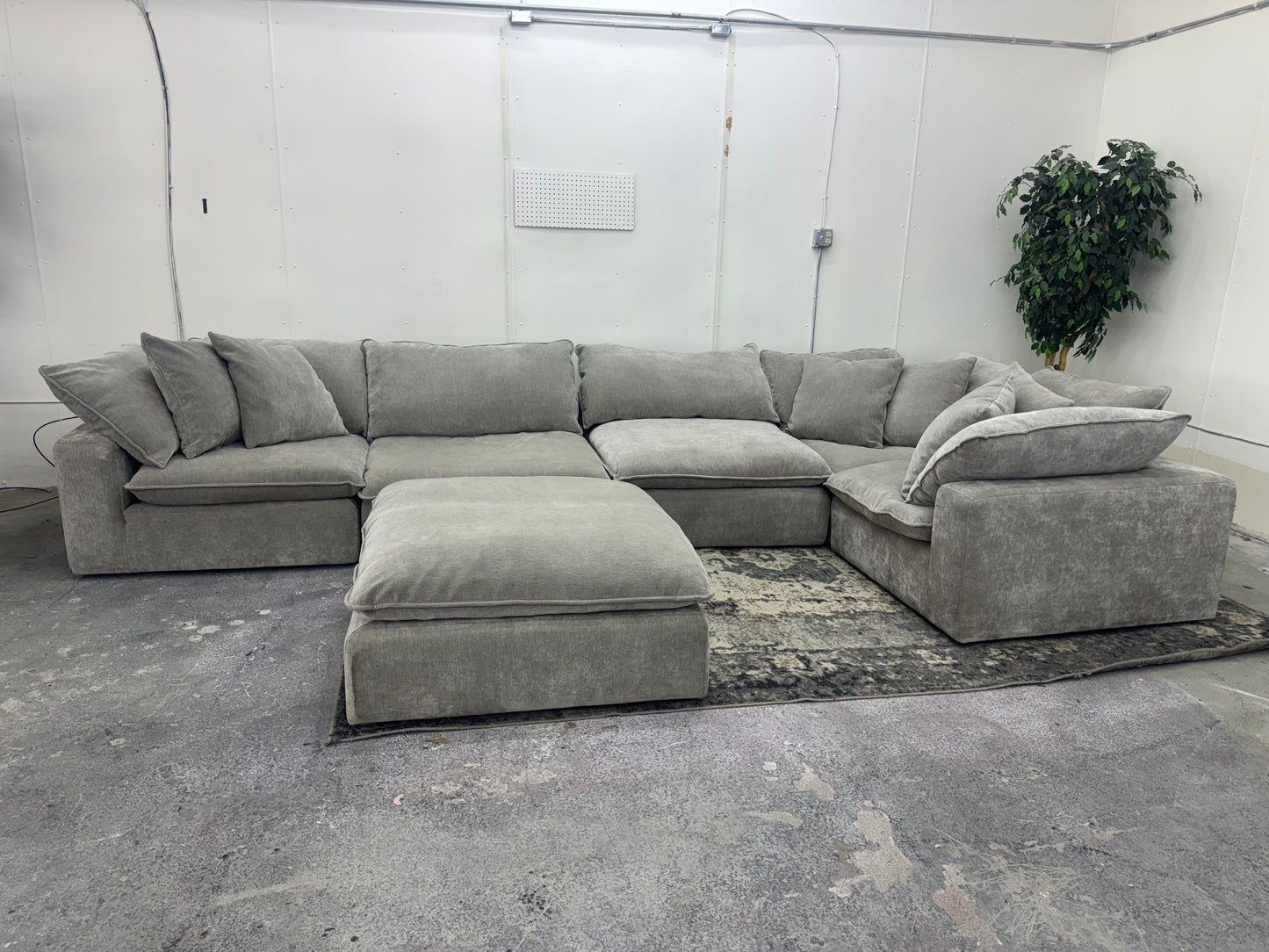 Sereen 6-Piece Taupe Modular Cloud Sectional Couch