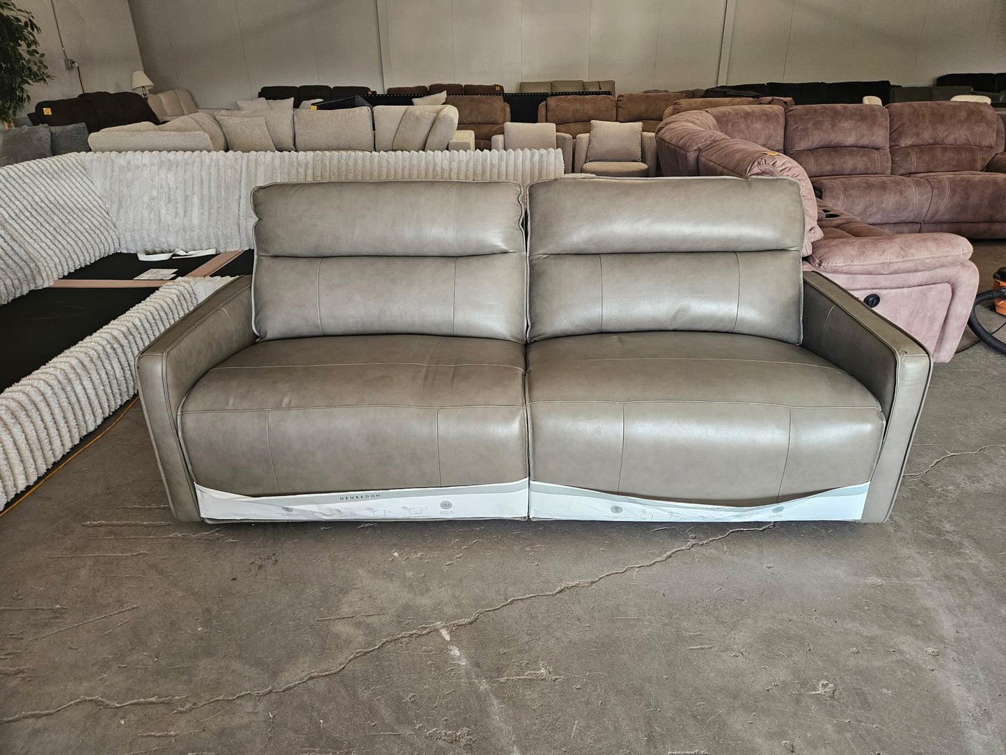 New Henredon Keira Leather Zero-Gravity Power Reclining Sofa