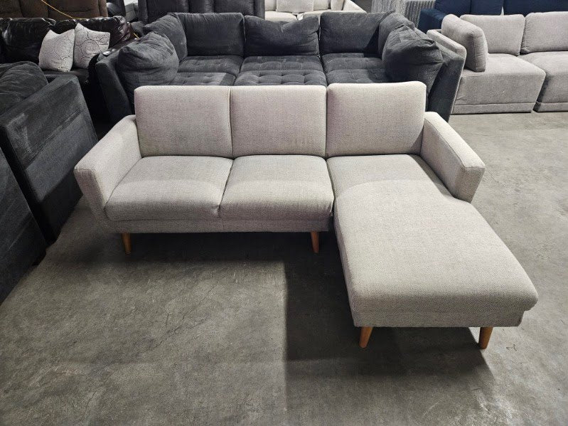 West Elm “Oliver” Twill Gray Fabric Sectional