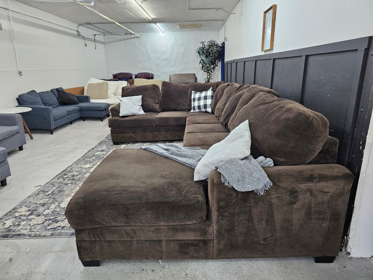 HUGE Brown Sectional Couch with Soft Deep Seating