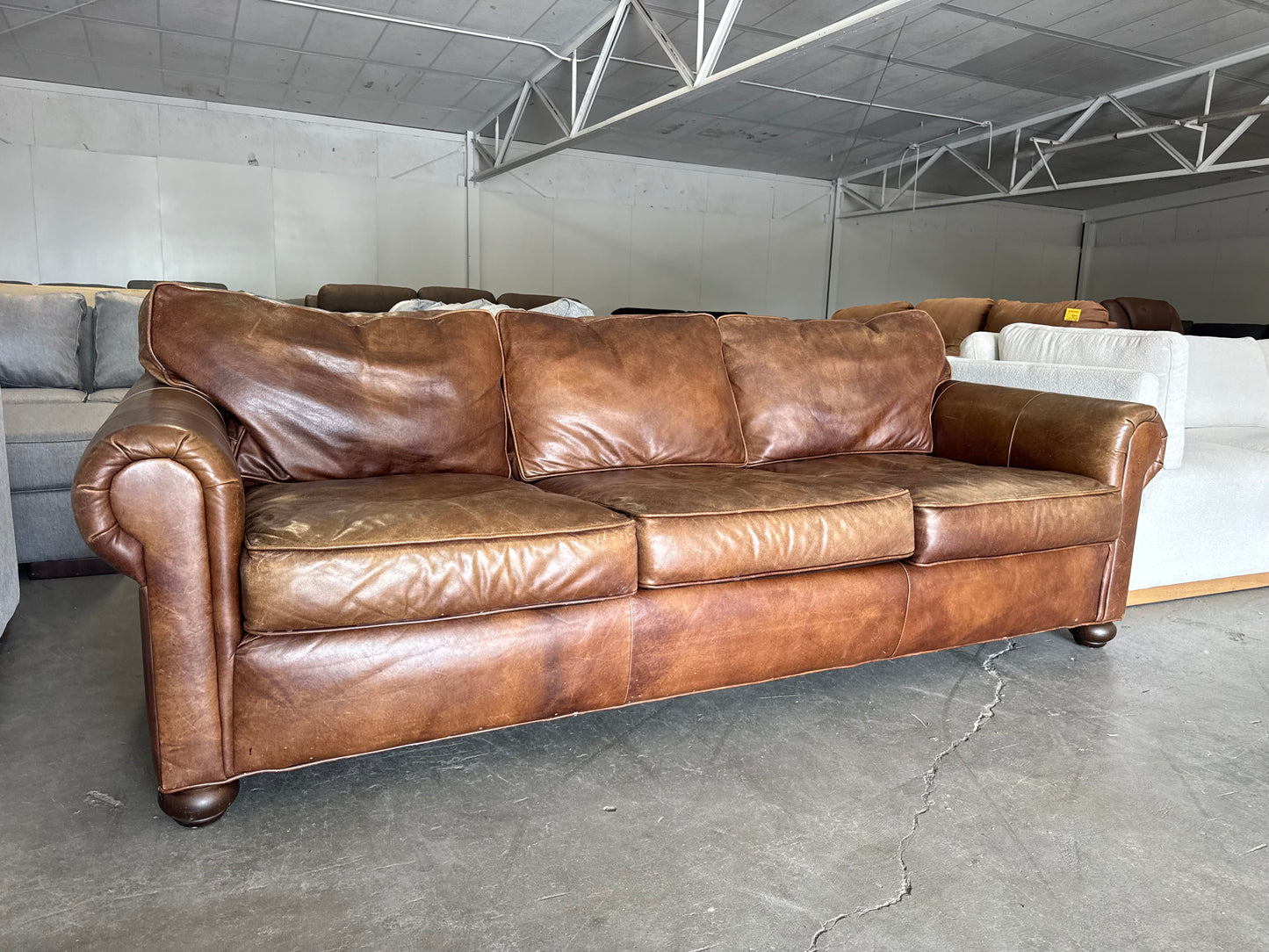 Restoration Hardware Lancaster Leather Sofa