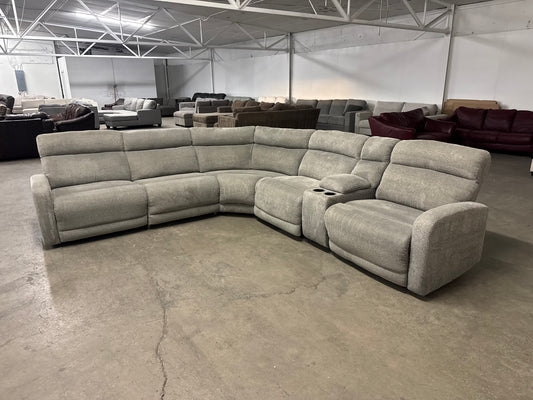 Gray 6-Piece Modular Sectional with 3 Power Recliners