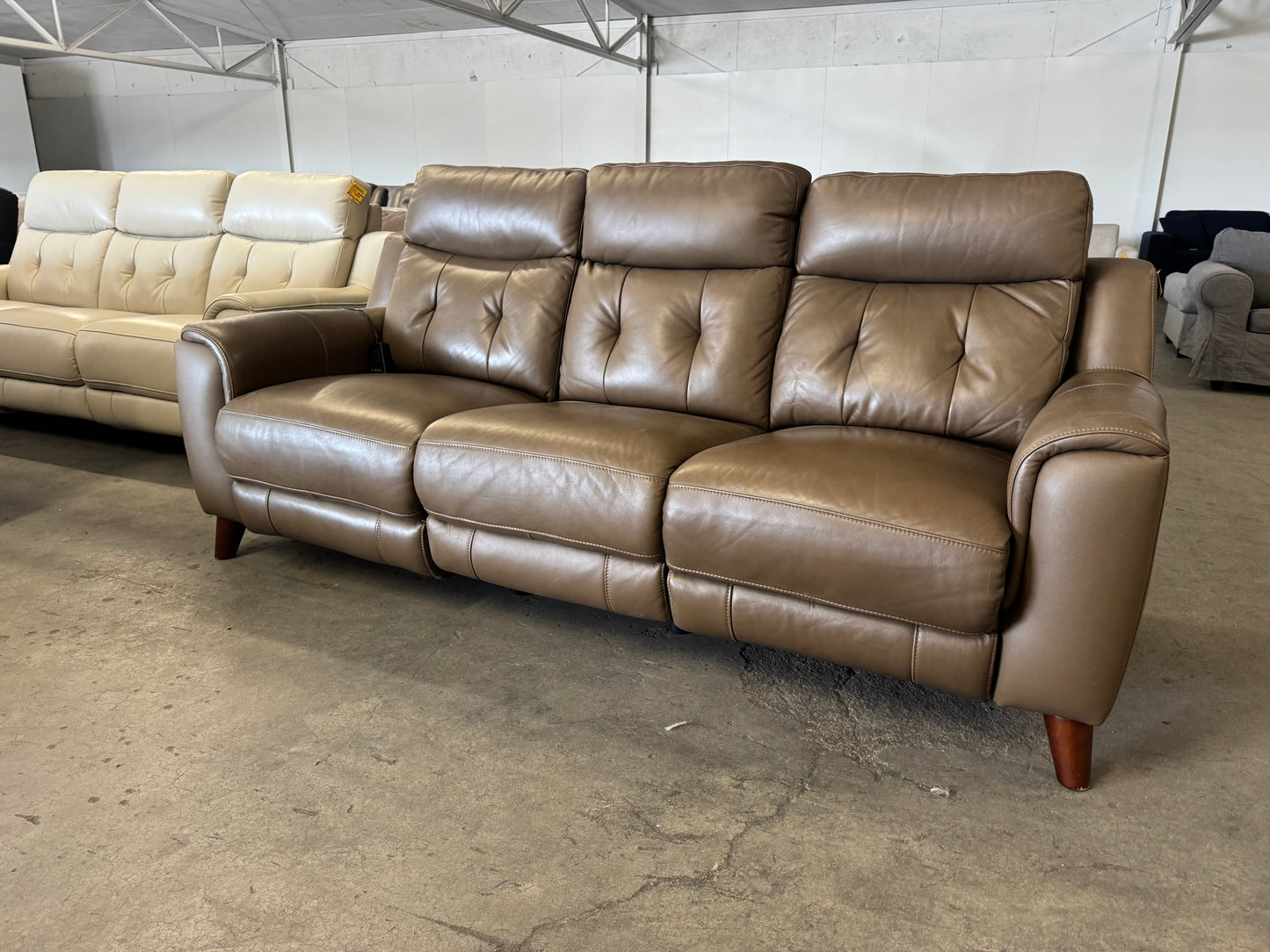 Dark Brown Malibu Leather Power Reclining Sofa
