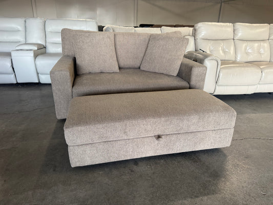 Thomasville Gilroy Oversized Storage Chair with Ottoman