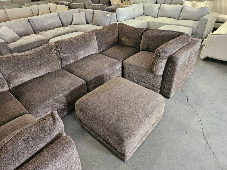 Brown 7-Piece Modular Sectional Sofa