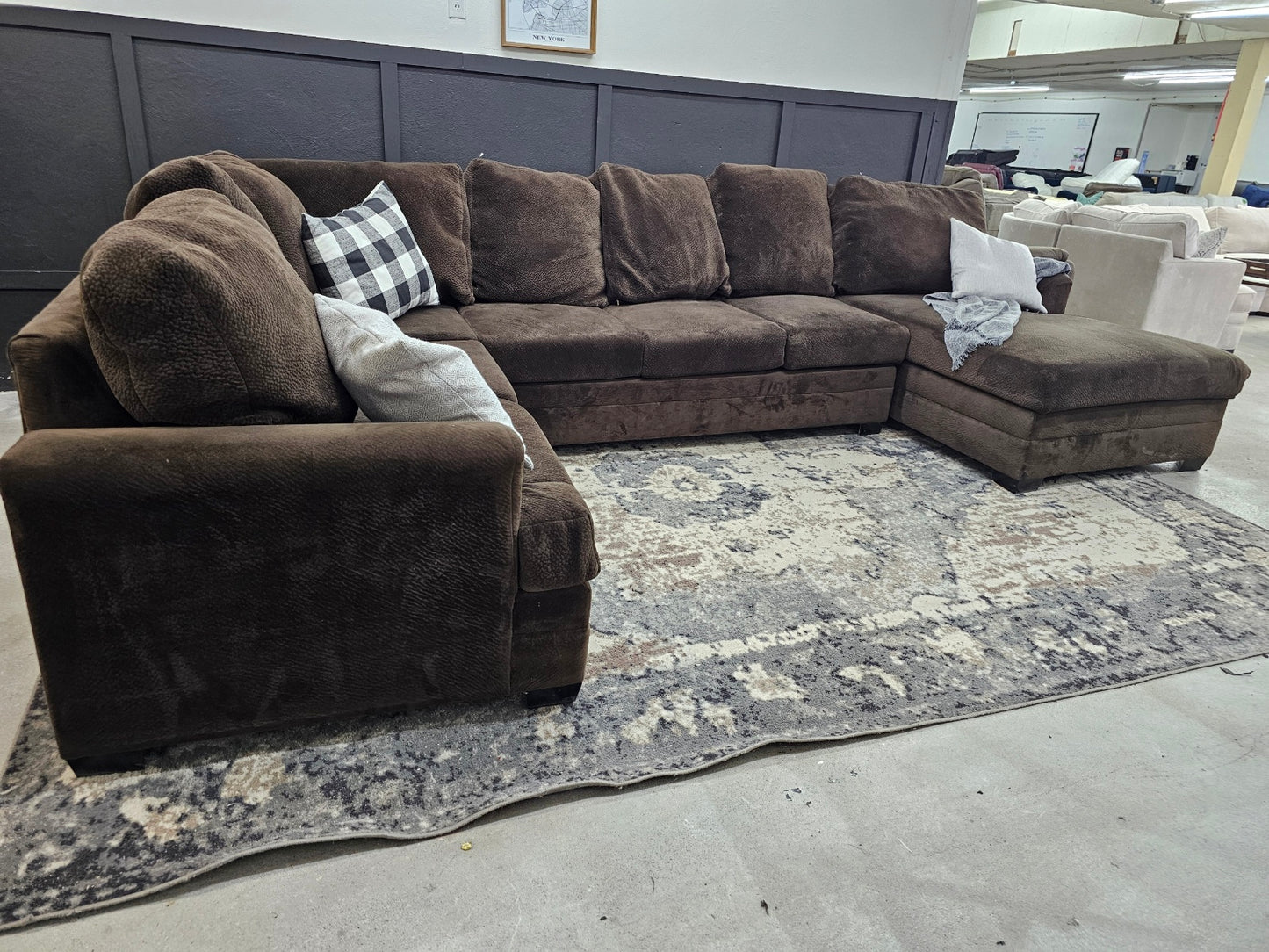 HUGE Brown Sectional Couch with Soft Deep Seating