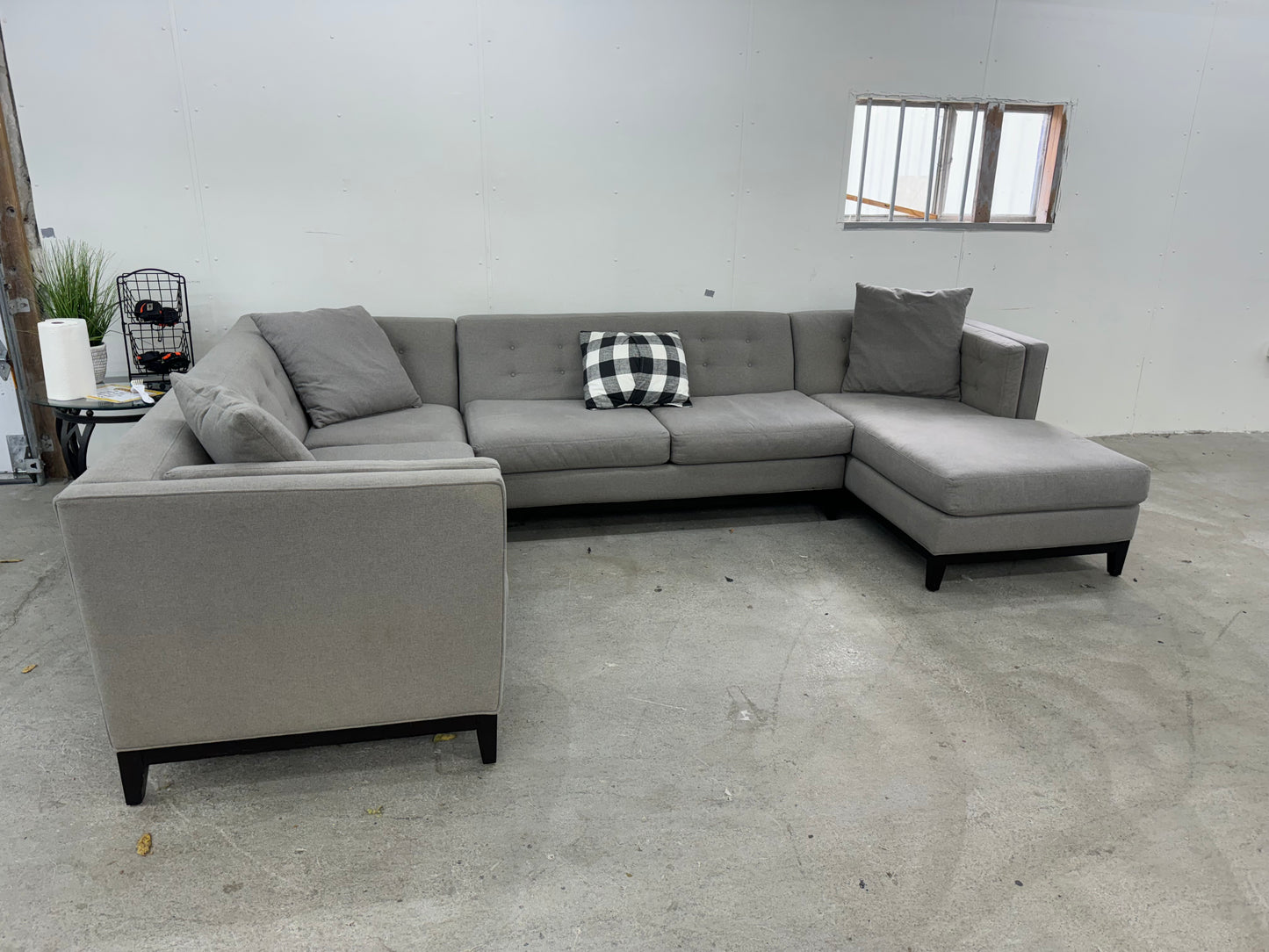 Gorgeous Gray Mid Century Modern U Shape Sectional Couch