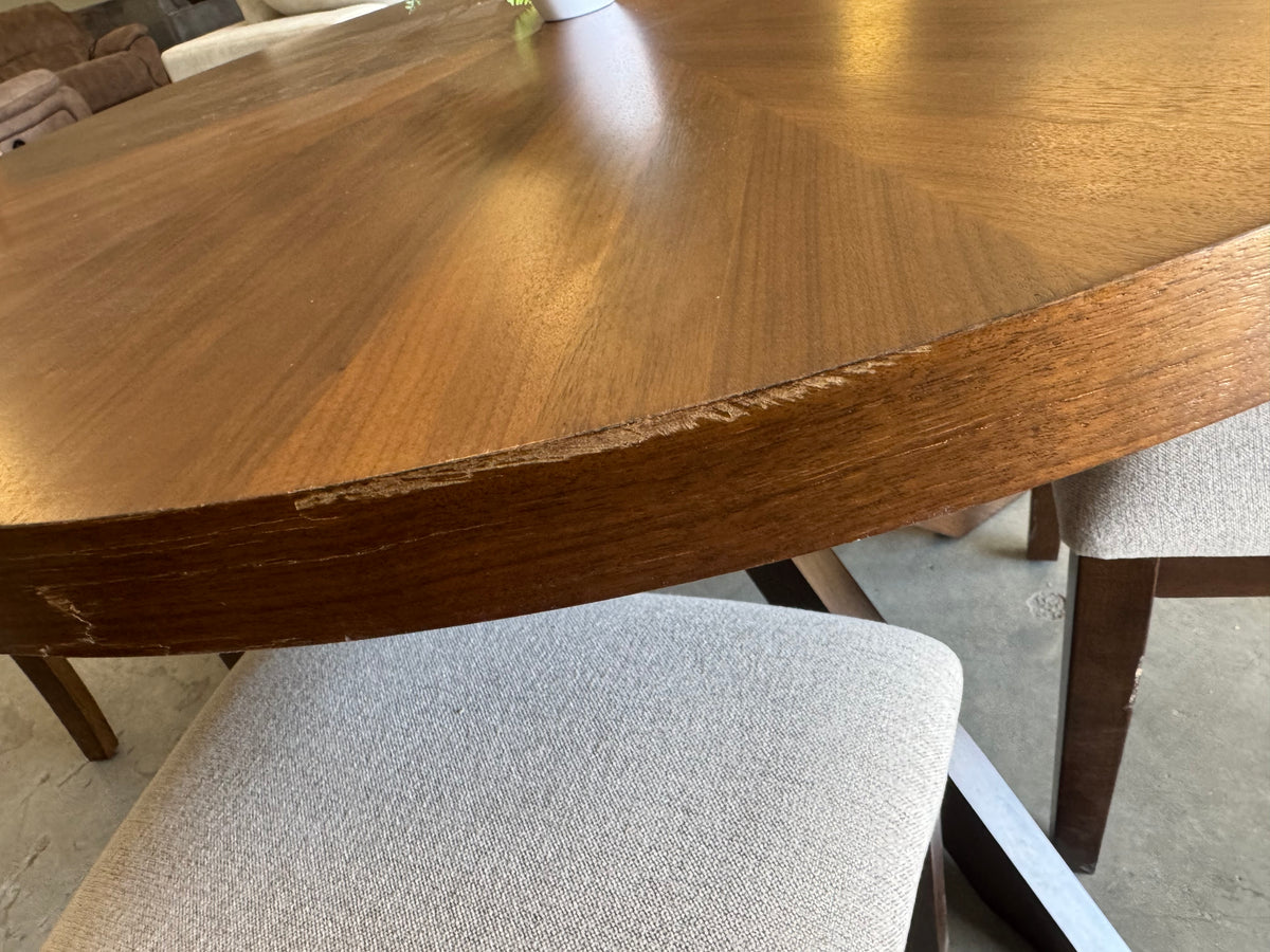 5-Piece Round Farmhouse Dining Set