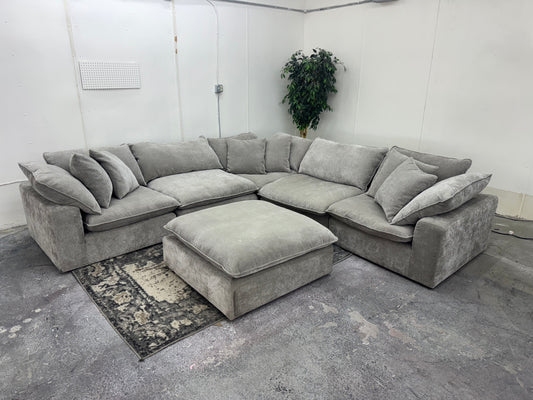 Sereen 6-Piece Taupe Modular Cloud Sectional Couch