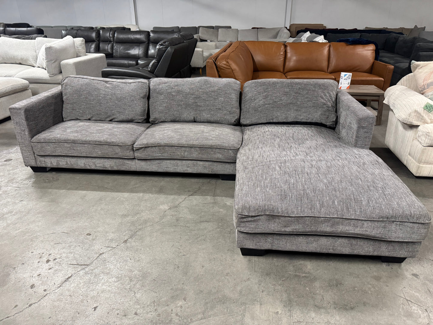 Low-Profile Gray L-Shaped Sofa