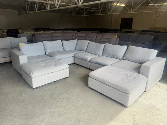 Light Gray 8 Piece Modular Cloud Sectional