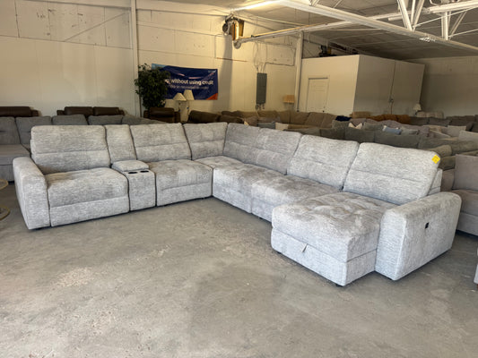Gray 7-Piece Modular Reclining Sectional