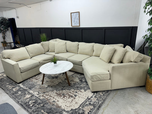 Beige Sectional Couch with Cuddler