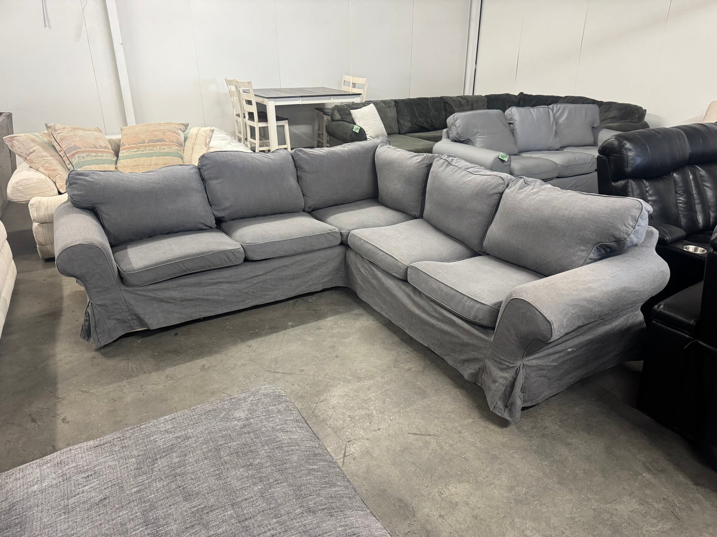 Gray L Shape IKEA Sectional Couch