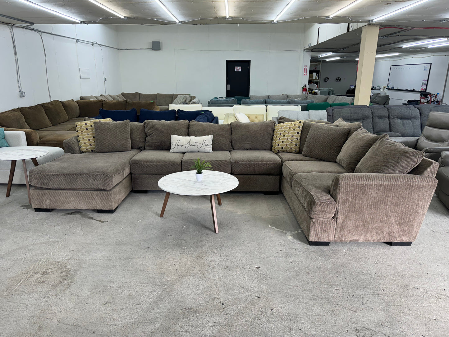 GIGANTIC Brown U Shape Sectional Couch