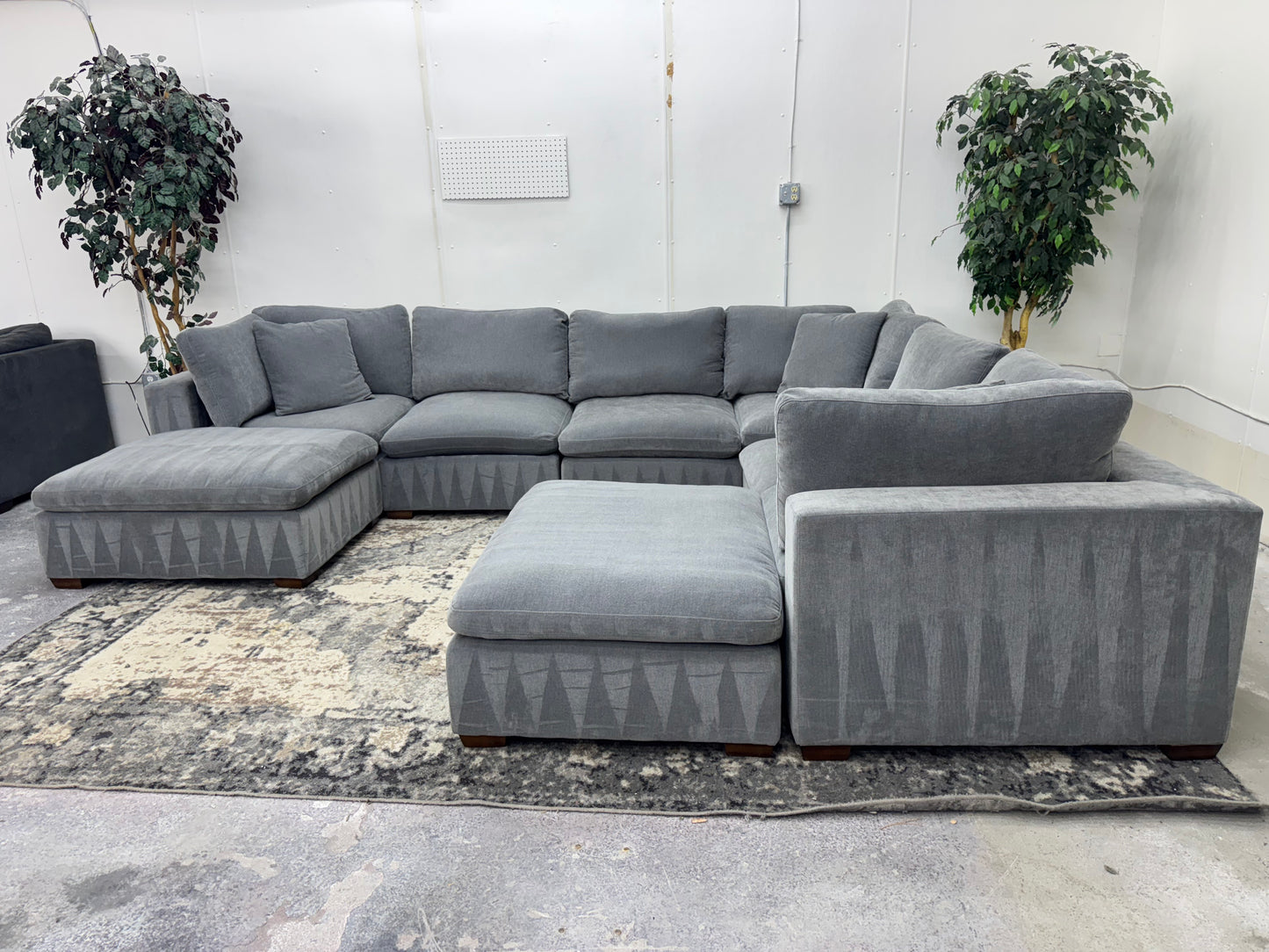 8 Piece Modular Charcoal Gray Cloud Sectional Couch