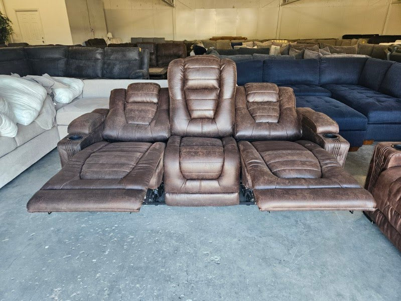 Brown Microfiber Reclining Sofa & Loveseat