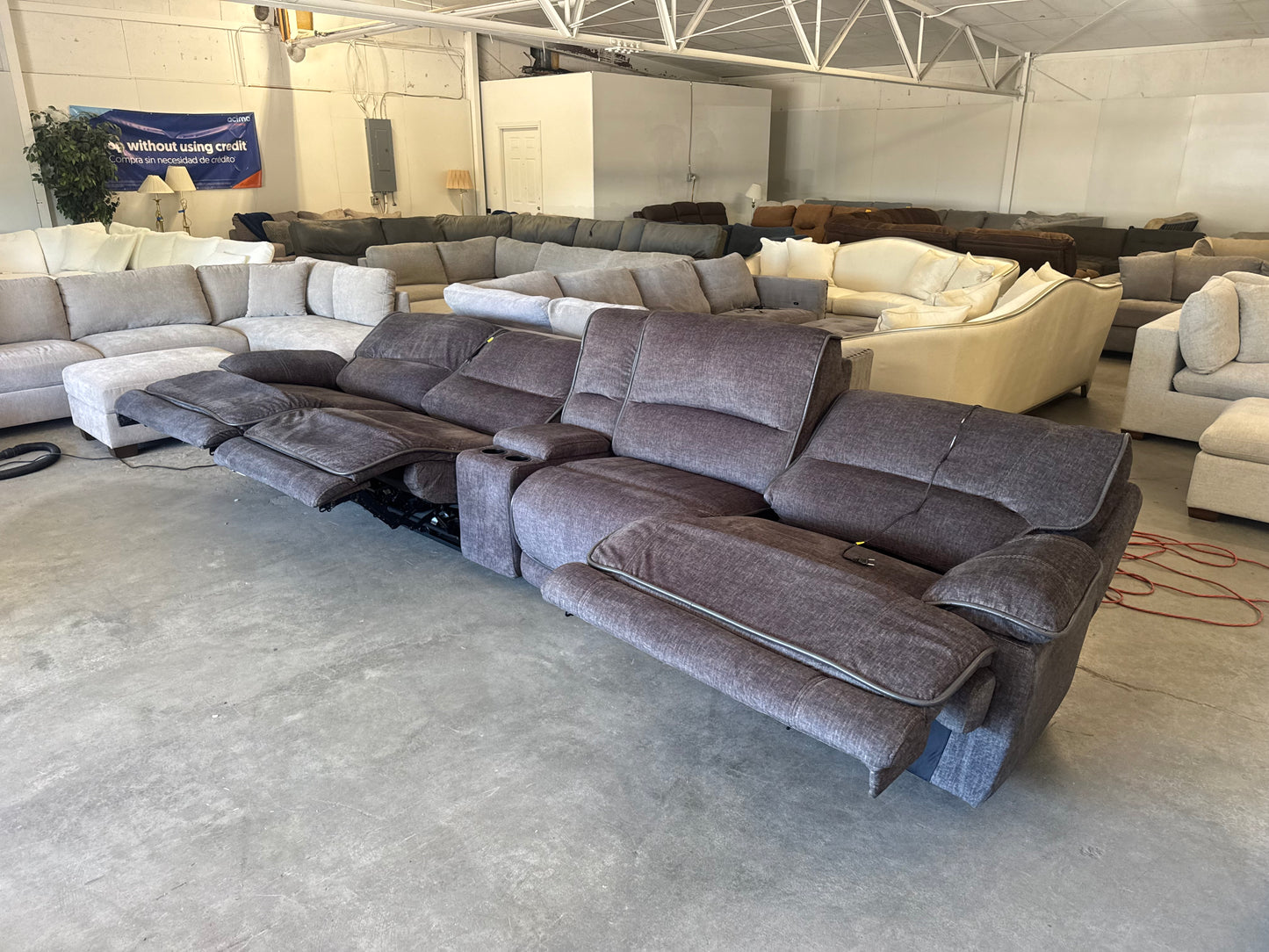 Modular Theater Sectional with 3 Power Recliners