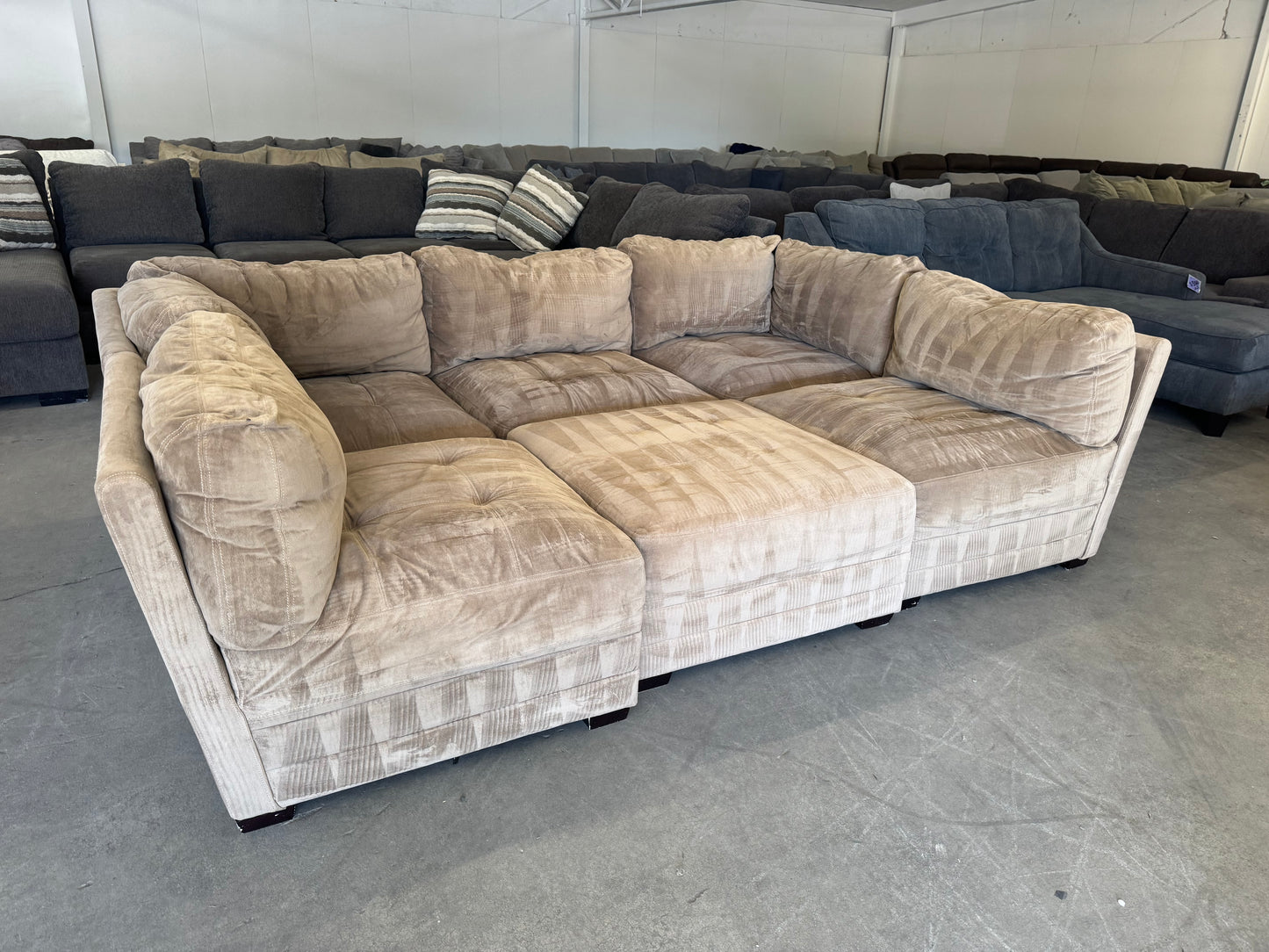 Boho Tan Modular Sectional Couch