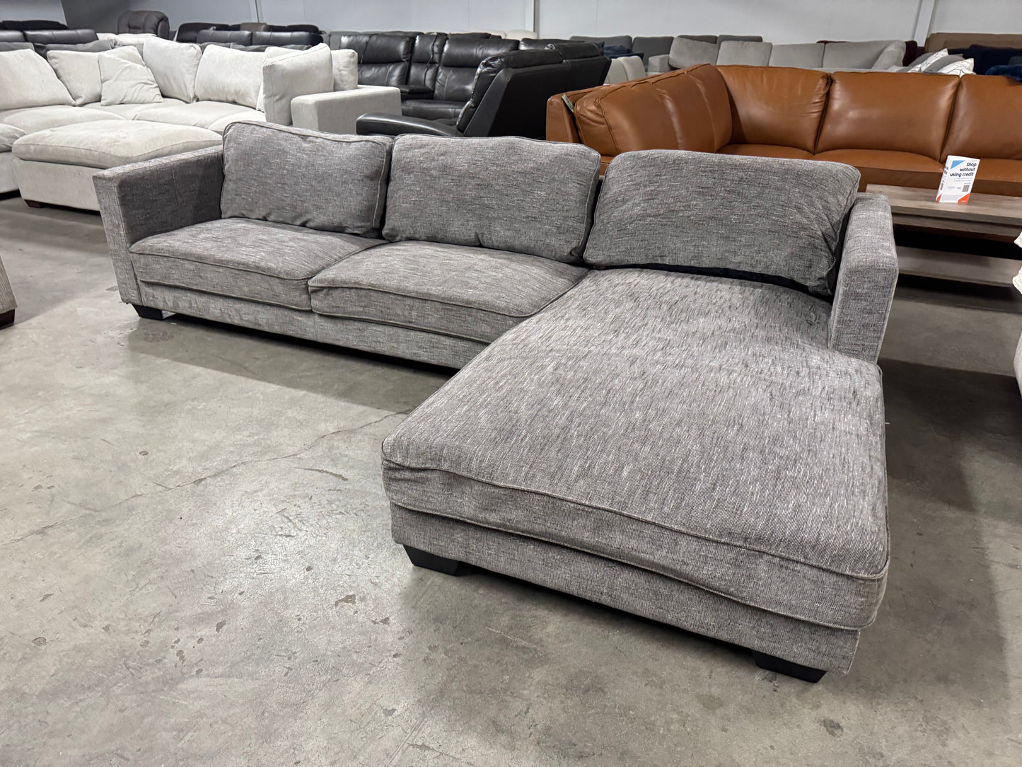 Low-Profile Gray L-Shaped Sofa