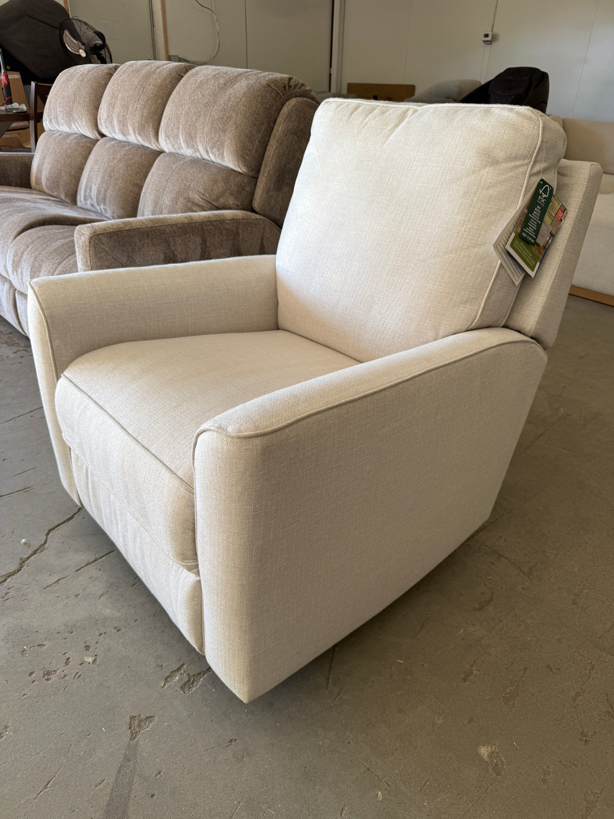 Brand New Beige Swivel Rocker Reclining Chair