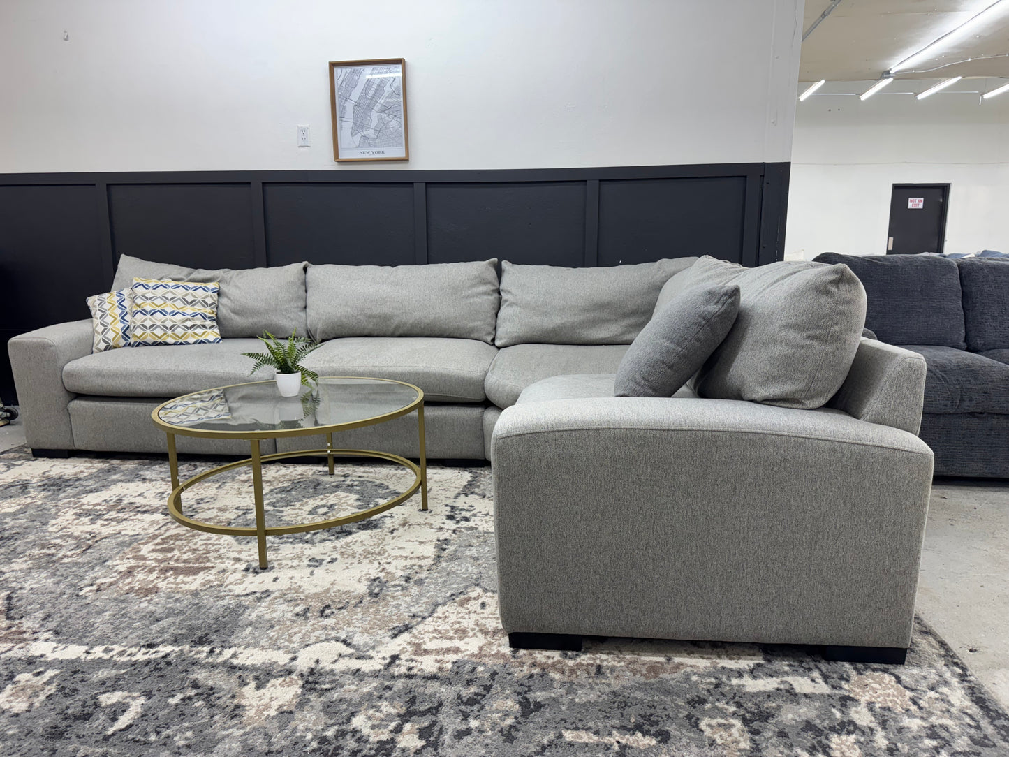 Huge Gray Modular 4-Piece Sectional