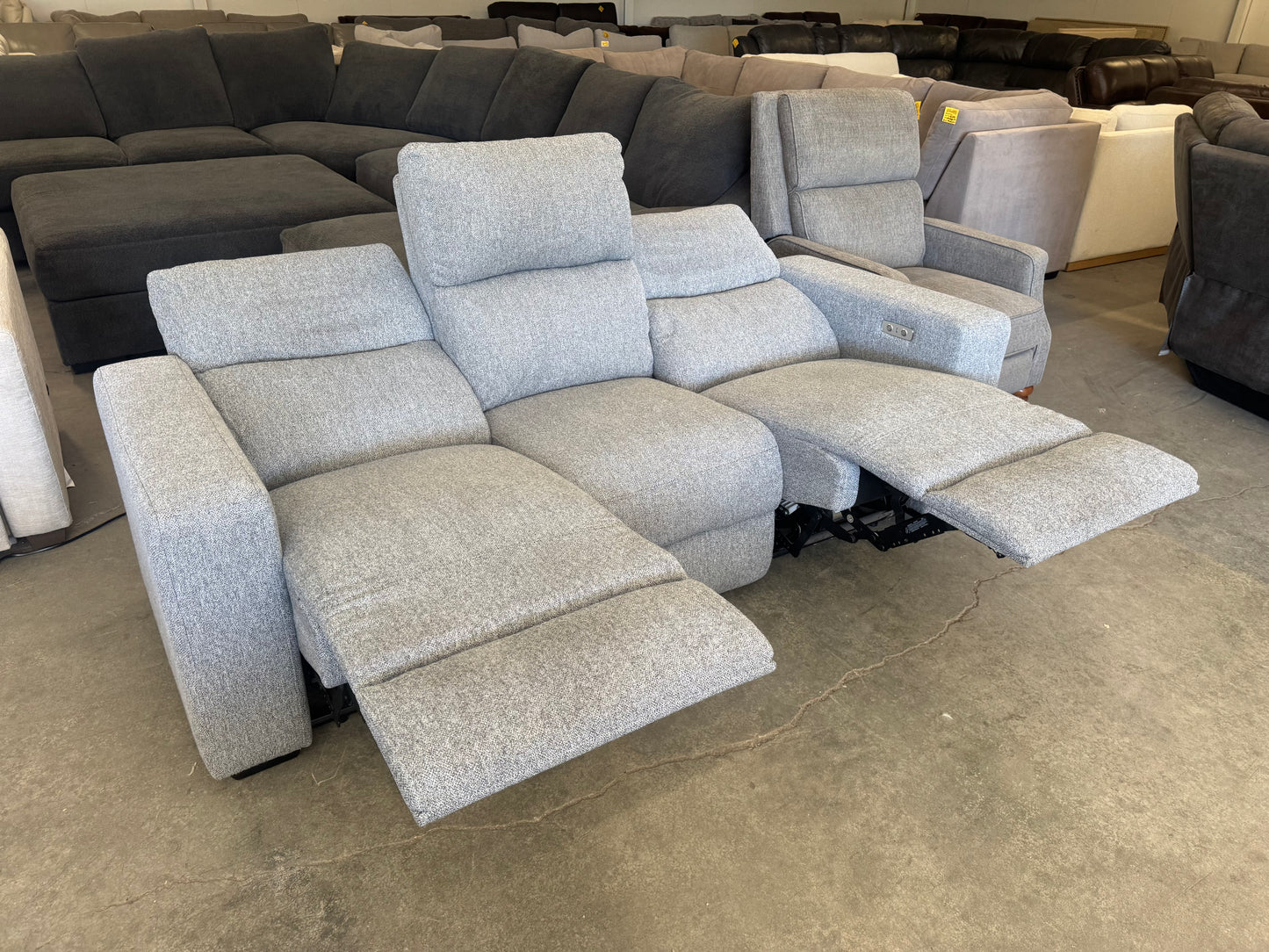 Gray Fabric Power Reclining Sofa