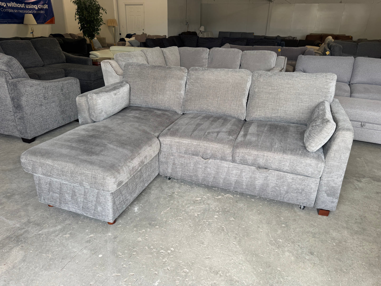Gray Coddle Sleeper Sofa with Reversible Storage Chaise