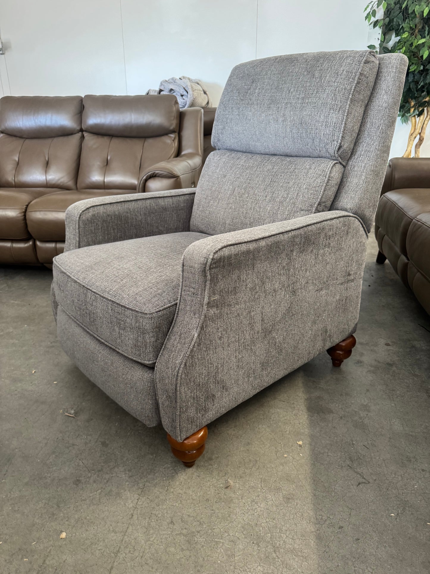 Gray Fabric Pushback Recliner