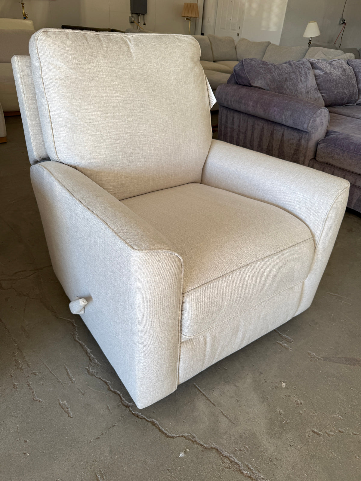 Brand New Beige Swivel Rocker Reclining Chair