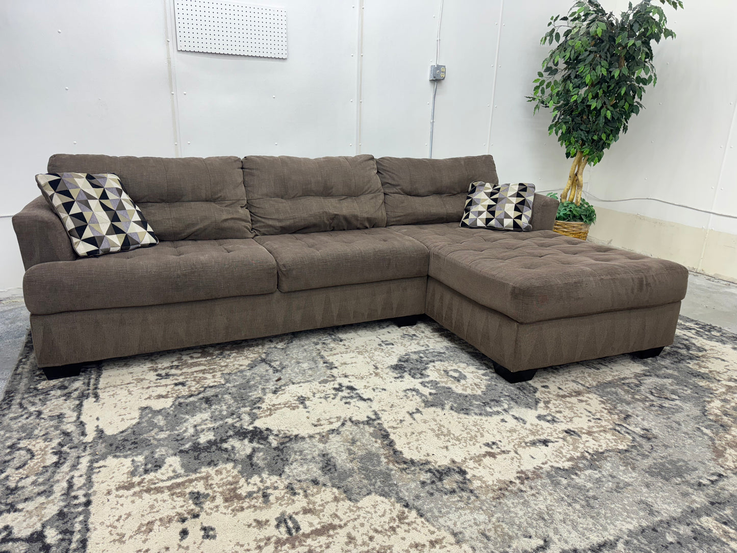 Brown L Shape Sectional Couch