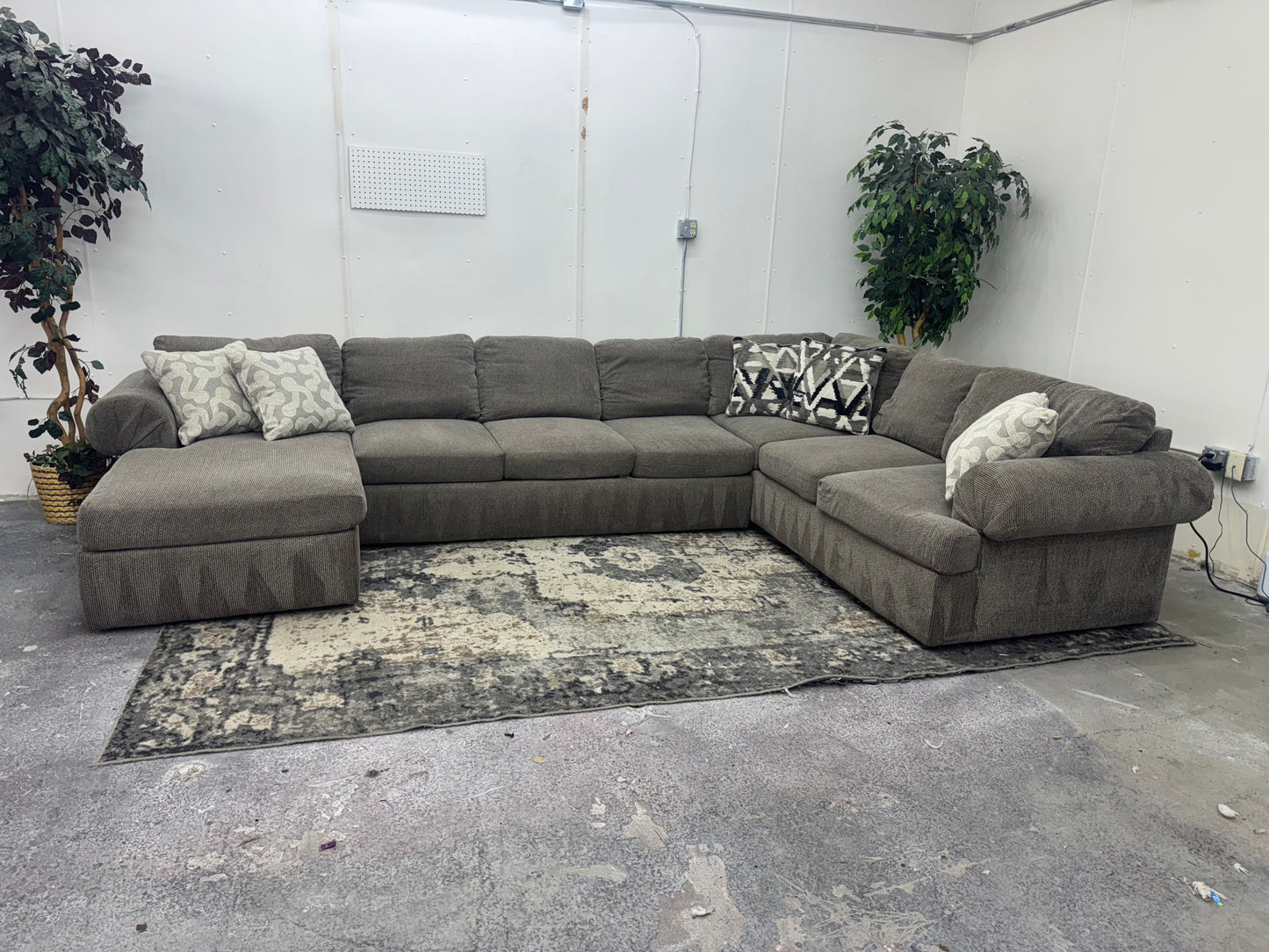 Huge Taupe U-Shaped Sectional with Chaise