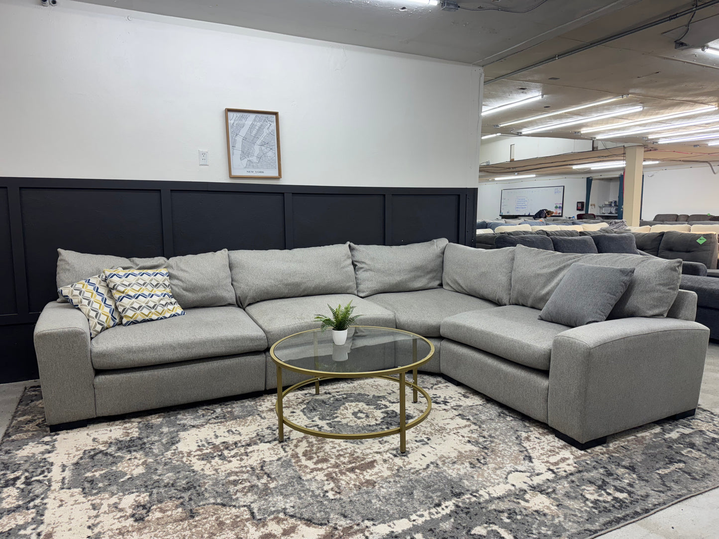 Huge Gray Modular 4-Piece Sectional