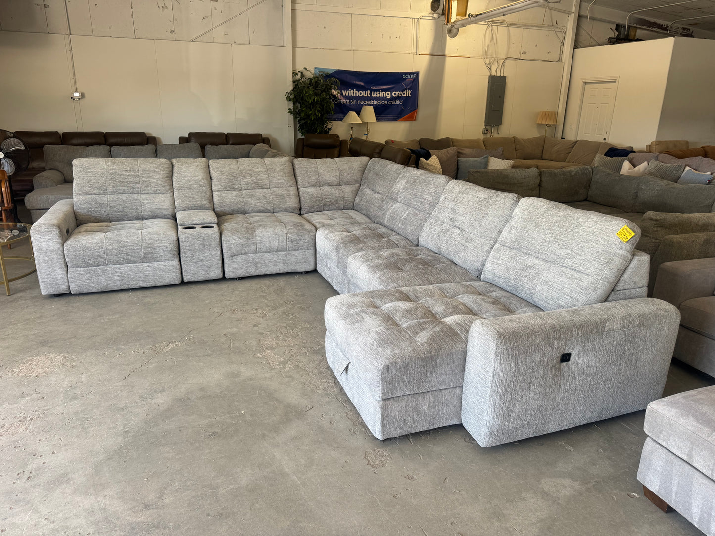 New Gray 7-Piece Modular Reclining Sectional