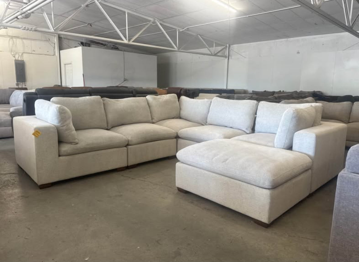 Light Gray 6 Piece Cloud Sectional Couch