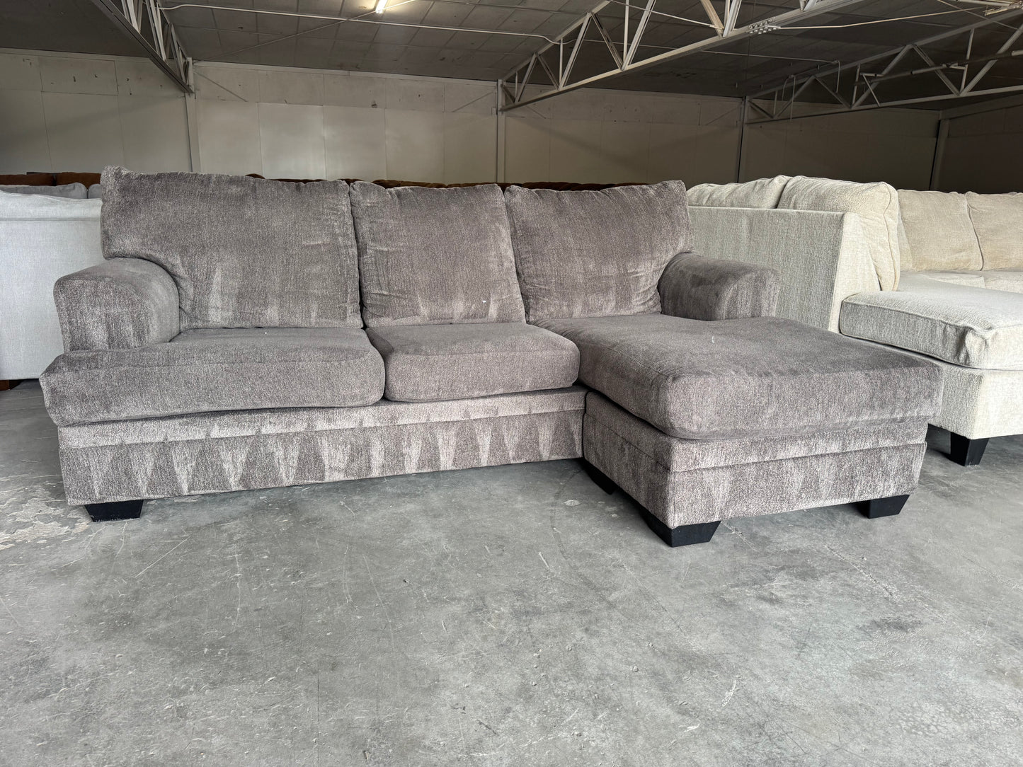 Charcoal Gray Apartment Sectional with Reversible Chaise