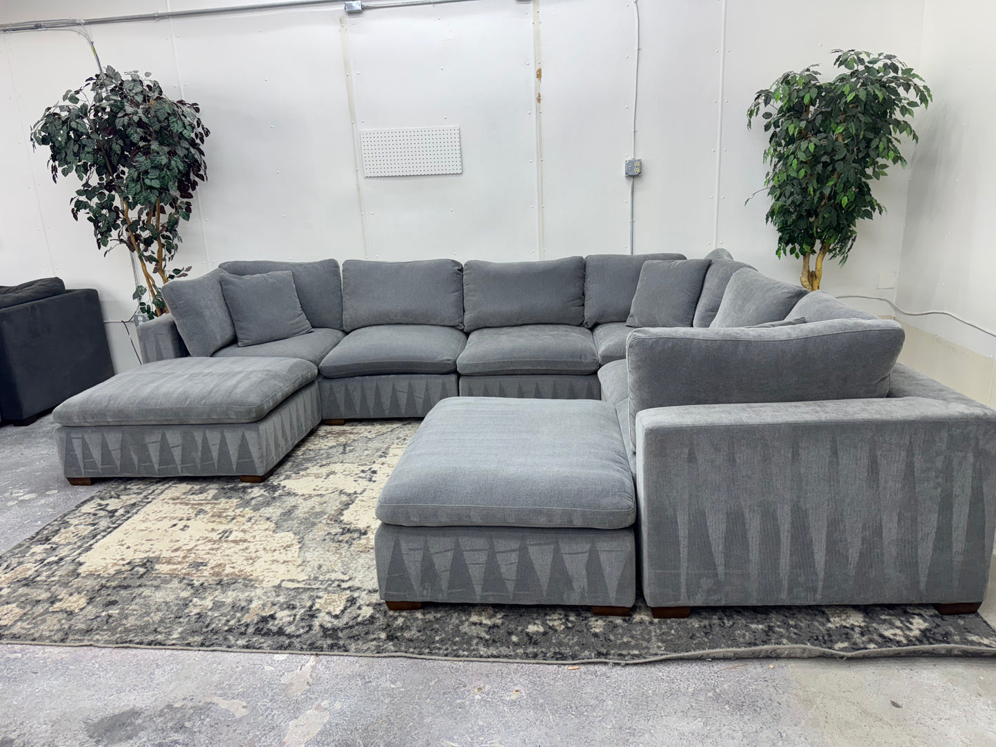 8 Piece Modular Charcoal Gray Cloud Sectional Couch